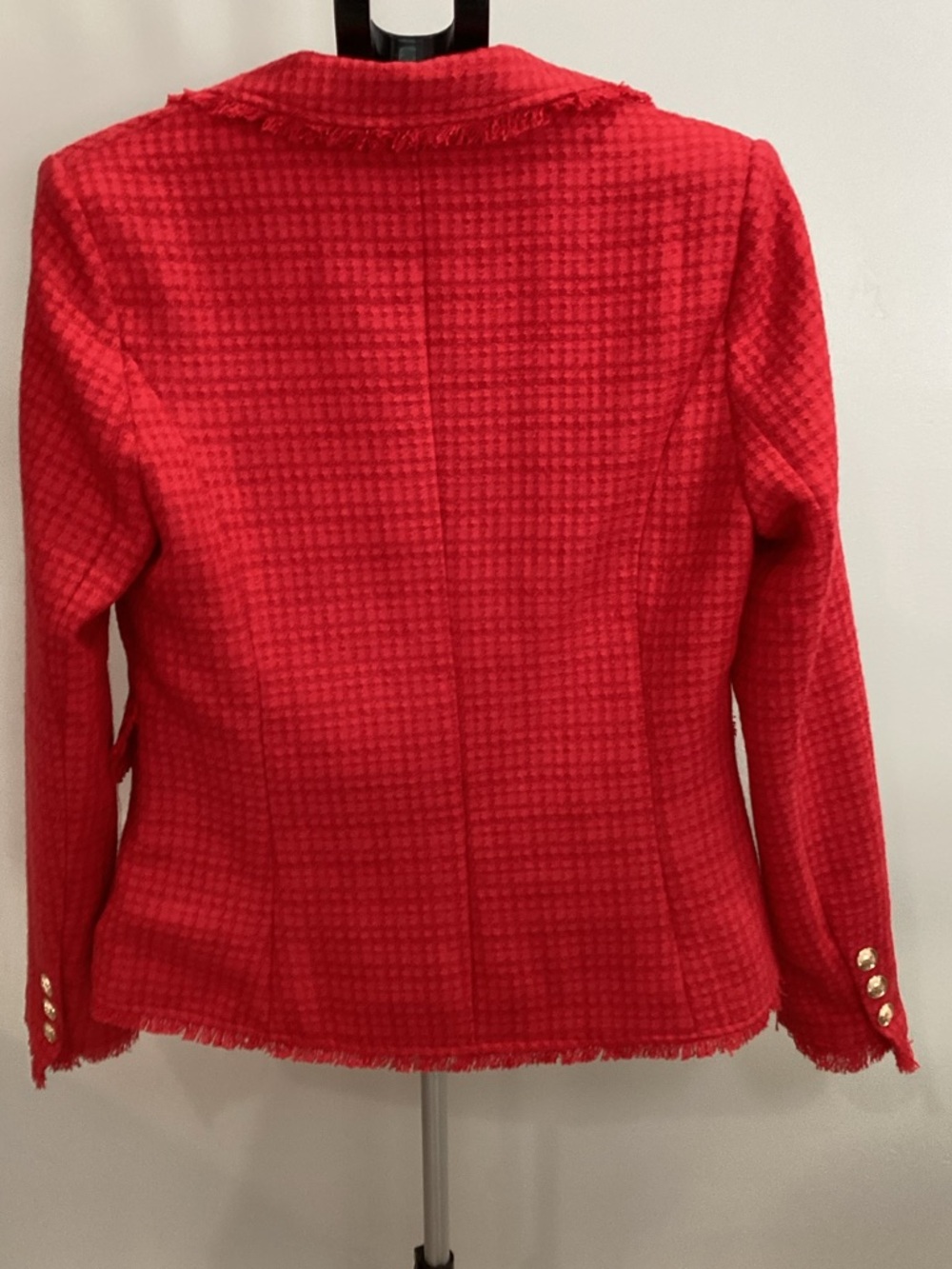 Fate Bright Red Tweed Fringed Blazer - Picture 2 of 2